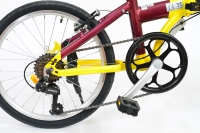 Folding bike rear wheel view